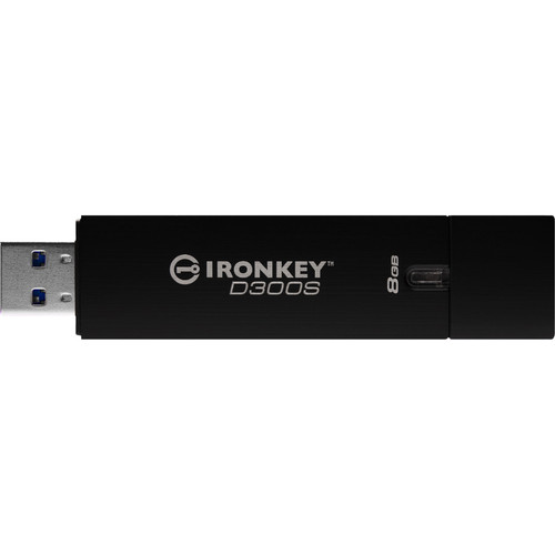 Kingston 8GB IronKey D300 D300S USB 3.1 Flash Drive - 8 GB - USB 3.1 - Anthracite (IKD300S/8GB)