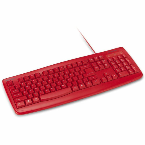 Kensington Pro Fit Wired Washable Keyboard - Red - Cable Connectivity - Full-size - USB Type A Interface - 104 Key(s) - Windows, Mac X (Fleet Network)