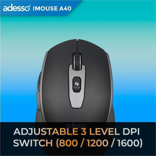 Adesso iMouse A40 - Optical - Wireless - 30 ft (9144 mm) - Bluetooth/Radio Frequency - 2.40 GHz - Black - USB - 2400 dpi - Scroll - 6 (IMOUSE A40)