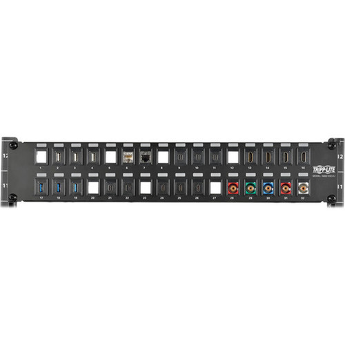 Tripp_Lite_N062-032-KJ_32-Port_2U_RackMount_Unshielded_Blank_KeystoneMultimedia_PatchPanel_-_32_Ports_-_2U_High_-_Black_-_19_Wide_N062-032-KJ