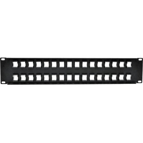 Tripp_Lite_N062-032-KJ_32-Port_2U_RackMount_Unshielded_Blank_KeystoneMultimedia_PatchPanel_-_32_Ports_-_2U_High_-_Black_-_19_Wide_N062-032-KJ