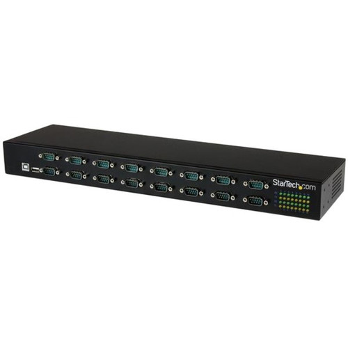 StarTech.com USB to Serial Hub - 16 Port - COM Port Retention - Rack Mount and Daisy Chainable - FTDI USB to RS232 Hub - 1 Pack - - - (Fleet Network)