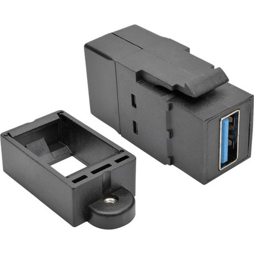 Tripp_Lite_USB_30_All-in-One_KeystonePanel_Mount_Coupler_FF_Black_-_1_x_Type_A_Female_USB_-_1_x_Type_A_Female_USB_-_Nickel_-_-_U325-000-KP-BK