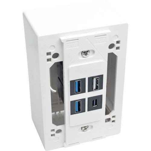 Tripp_Lite_Single-Gang_Surface-Mount_Junction_Box_White_-_1-gang_-_White_-_Acrylonitrile_Butadiene_Styrene_ABS_Thermoplastic_-_TAA_N080-SMB1-WH