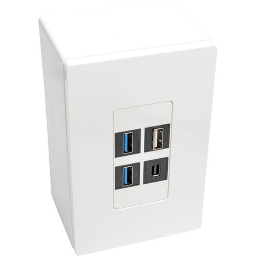 Tripp_Lite_Single-Gang_Surface-Mount_Junction_Box_White_-_1-gang_-_White_-_Acrylonitrile_Butadiene_Styrene_ABS_Thermoplastic_-_TAA_N080-SMB1-WH