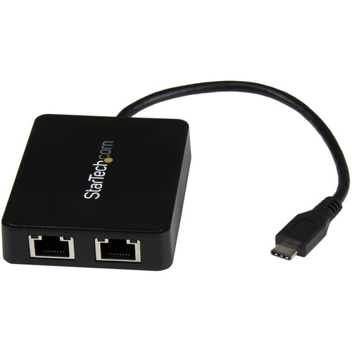 StarTech.com USB C to Dual Gigabit Ethernet Adapter with USB 3.0 (Type-A) Port - USB Type-C Gigabit Network Adapter - Use the USB-C on (Fleet Network)