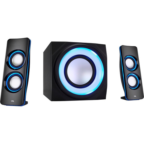 Cyber Acoustics Curve CA-3712BT 2.1 Bluetooth Speaker System - Black - Bluetooth - Passive Radiator, Remote Control (Fleet Network)