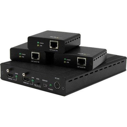 StarTechcom_3_Port_HDBaseT_Extender_Kit_with_3_Receivers_-_1x3_HDMI_over_CAT5_Splitter_-_1-to-3_HDBaseT_Distribution_System_-_Up_to_-_ST124HDBT
