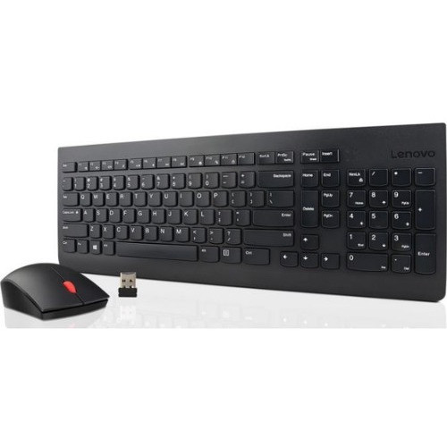 Lenovo Essential Wireless Keyboard and Mouse Combo - French Canadian 058 - USB Wireless RF French (Canada) - USB Wireless RF Laser - - (Fleet Network)