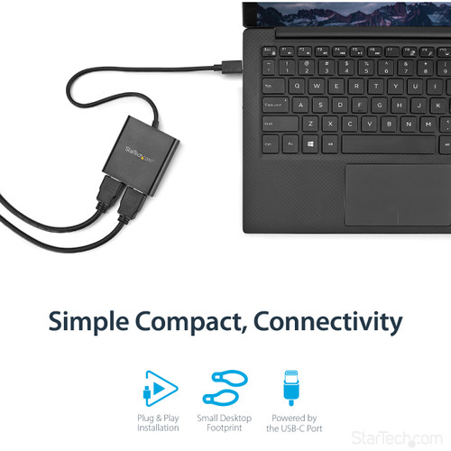 StarTechcom_2-Port_USB-C_to_HDMI_MST_Hub_-_4K_30Hz_-_Dual_Monitor_Video_Splitter_-_Windows_and_Thunderbolt_3_Compatible_MSTCDP122HD_MSTCDP122HD