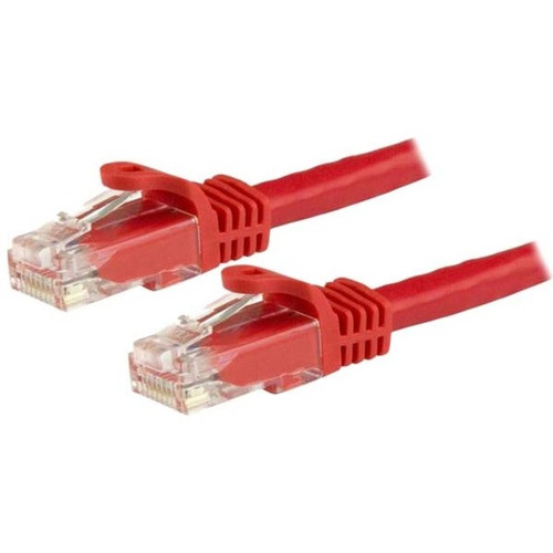 StarTech.com 12ft Red Cat6 Patch Cable with Snagless RJ45 Connectors - Cat6 Ethernet Cable - 12 ft Cat6 UTP Cable - 12 ft Category 6 - (Fleet Network)