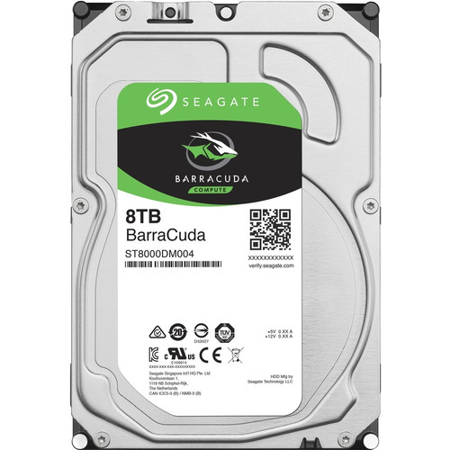 Seagate BarraCuda ST8000DM004 8 TB Hard Drive - 3.5" Internal - SATA (SATA/600) - 5400rpm - 256 MB Buffer - 2 Year Warranty (Fleet Network)