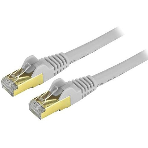 StarTechcom_4ft_Gray_Cat6a_Shielded_Patch_Cable_-_Cat6a_Ethernet_Cable_-_4_ft_Cat_6a_STP_Cable_-_Snagless_RJ45_Ethernet_Cord_-_4_ft_-_C6ASPAT4GR