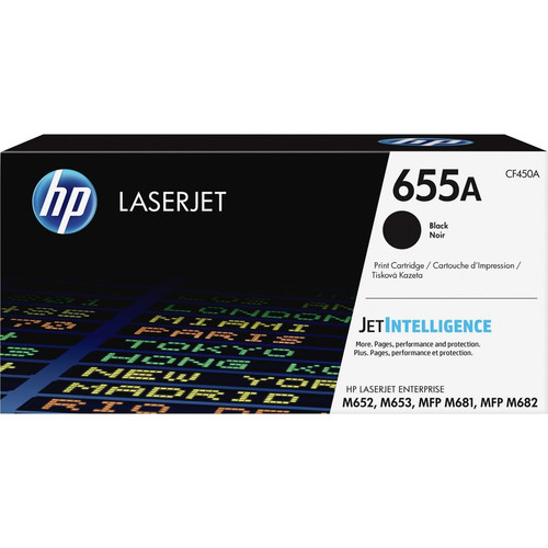 HP 655A (CF450A) Toner Cartridge - Black - Laser - 12500 Pages - 1 Each (Fleet Network)