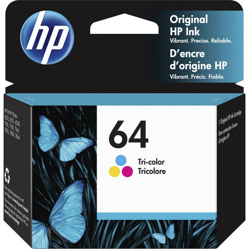 HP 64 Ink Cartridge - Tri-color - Inkjet - 165 Pages - 1 Each (Fleet Network)