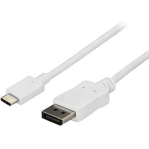 StarTech.com 6ft USB C to DisplayPort Cable - White - 4K 60Hz DisplayPort Cable - USB Type C to DisplayPort Adapter (CDP2DPMM6W) - 6 C (Fleet Network)