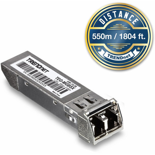 TRENDnet SFP Multi-Mode LC Module Up To 550m 1800 Ft Mini-GBIC Hot Pluggable IEEE 8023z Gigabit Ethernet Supports Up To 125 - TEG-MGBSX