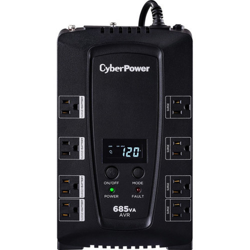 CyberPower Intelligent LCD CP685AVRLCD 685VA Desktop UPS - 685VA390W - Full Load - 4 x NEMA 5-15R - BatterySurge-protected 4 x NEMA CP685AVRLCD