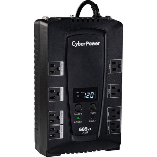 CyberPower Intelligent LCD CP685AVRLCD 685VA Desktop UPS - 685VA390W - Full Load - 4 x NEMA 5-15R - BatterySurge-protected 4 x NEMA CP685AVRLCD