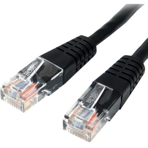 StarTechcom 50 ft Black Molded Cat5e UTP Patch Cable - Category 5e - 50 ft - 1 x RJ-45 Male - 1 x RJ-45 Male - Black M45PATCH50BK