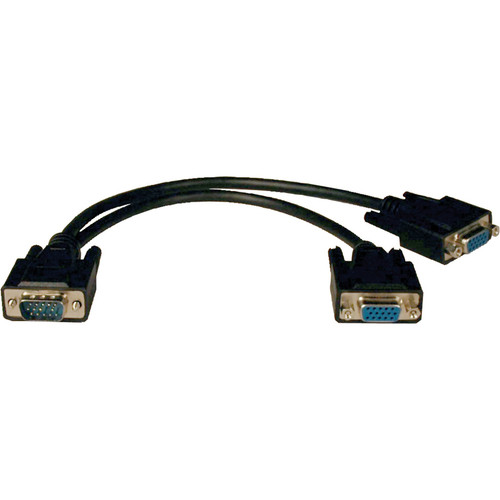 Tripp Lite 1ft VGA Monitor Y Splitter Cable HD15 M/2xF 1' - HD-15 Female - HD-15 Male - 30.48cm (Fleet Network)