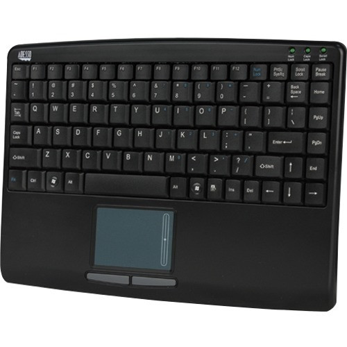 Adesso AKB-410UB Slim Touch Mini Keyboard with Built in Touchpad - USB - 88 Keys - Black (Fleet Network)