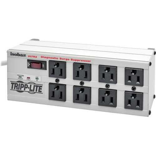 Tripp Lite Isobar ISOBAR825ULTRA 8-Outlet Surge Suppressor - 8 x NEMA 5-15R - 1.44 kVA - 3840 J - 120 V AC Input - 120 V AC Output (Fleet Network)