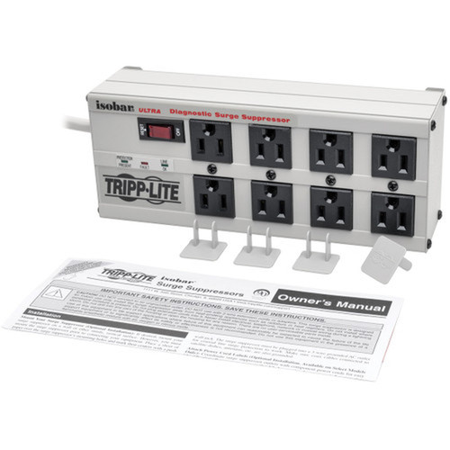 Tripp Lite Isobar ISOBAR825ULTRA 8-Outlet Surge Suppressor - 8 x NEMA 5-15R - 144 kVA - 3840 J - 120 V AC Input - 120 V AC Output ISOBAR825ULTRA