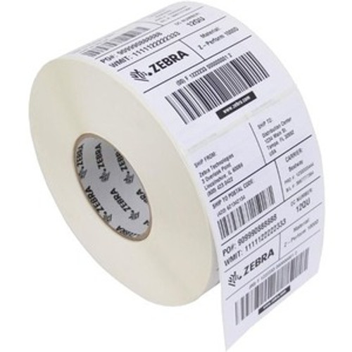 Zebra Tag Paper 4 x 3in Direct Thermal Zebra Z-Select 4000D 7.5 mil 1 in core - 4" Width x 3" Length - 730/Roll - 4 / Roll - White (Fleet Network)