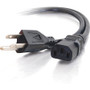 C2G 12ft 18 AWG Universal Power Cord (NEMA 5-15P to IEC320C13) - For Computer, Monitor, Printer, Scanner - Black - 12 ft Cord Length (Fleet Network)