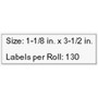 Seiko Address Label - 3 1/2" Width x 1 1/8" Length - Rectangle - White - 130 / Roll - 100 / Box (SLP-1RL)