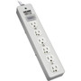Tripp Lite SPS606HGRA 6-Outlets Surge Suppressor - 6 x NEMA 5-15R - 180 kVA - 1050 J - 125 V AC Input - 125 V AC Output SPS606HGRA