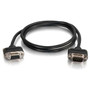 C2G 10ft CMG-Rated DB9 Low Profile Cable M-F - Serial - 10 ft - 1 x DB-9 Male Serial - 1 x DB-9 Female Serial - Shielding - Black 52158