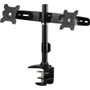 Amer Mounts Clamp Based Dual Monitor Mount for two 15"-24" LCD/LED Flat Panel Screens - Supports up to 26.5lb monitors, +/- 20 degree (Fleet Network)