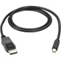 Black Box Mini DisplayPort to DisplayPort Cable, MM, 3-ft. (0.9-m) - DisplayPort/Mini DisplayPort for Audio/Video Device, Notebook - - (Fleet Network)