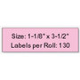 Seiko Mailing Label - 3.5" Width x 1.1" Length - 130/Roll - 1 / Box - Pink (SLP-1PLB)