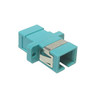 SC/SC Fiber Coupler F/F Multimode 50 Micron 10gig OM3/OM4 Simplex Ceramic Panelmount, Aqua (FN-FO-AD804-PM)