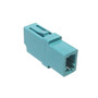 LC/LC Fiber Coupler F/F Multimode 50 Micron 10gig OM3/OM4 Simplex Ceramic, Aqua (FN-FO-AD808)