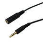 1ft 3.5mm 4C male to female 28AWG FT4  - Black (FN-AUD-265-01)