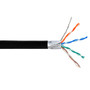 1000ft 4 Pair Cat6 550MHz Solid Shielded (STP) FT4/CMR Bulk Cable - Black (FN-BK-C6SL-4BKS)