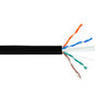 1000ft 4 Pair Cat6 550MHz UTP Solid UV  Direct Burial Bulk Cable - Black FN-BK-C6SL-4DB