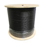 1000ft 4 Pair Cat6 550MHz UTP Solid UV / Direct Burial With Messenger Bulk Cable  Black (FN-BK-C6SL-4DBM)