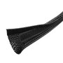 100ft 3/4 inch Split Hook and Loop Braided Sleeving Black (FN-BS-FW075-100BK)