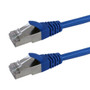 1ft RJ45 Cat5e Stranded Shielded 26AWG Molded Patch Cable CMR - Blue (FN-CAT5ESM-01BL)