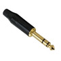 TRS Stereo Male Solder Slim Connector Black Finish, Black Ring, Gold Plated (FN-CN-STRSSM-BK)