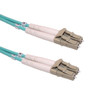 80ft 25m Multimode duplex LCLC 50 micron OM3 aqua fiber cable - 2mm OFNP FN-FO-408B-80P