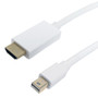 6ft Mini DisplayPort Male to HDMI Male Cable w Audio 4K2K 30Hz 32AWG CL3FT4 - White FN-MDP-HDMI-06K