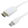 10ft Mini DisplayPort Male to HDMI Male Cable w/ Audio, 4K*2K 30Hz, 32AWG CL3/FT4 - White (FN-MDP-HDMI-10K)