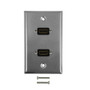 2-Port HDMI Wall Plate Kit - Stainless Steel (FN-WPK-SSHD2)