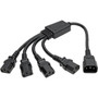 Tripp Lite Y Splitter Computer Power Cord 10A 18 AWG C14 to 4x C13 Black 18 in - For Computer Printer Monitor - 120 V AC 230 P004-18N-4XC13